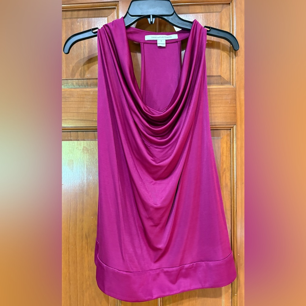 Diane Von Furstenberg Fuchsia Sleeveless Blouse - Picture 6 of 9